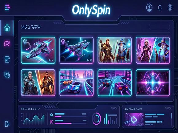 OnlySpin oyun platformu arayüzü ve oyun lobisi görüntüsü